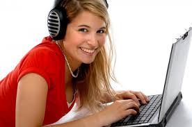 Listener to radio on laptop