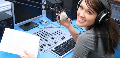Female DJ announcing at an Airmate Mixer 